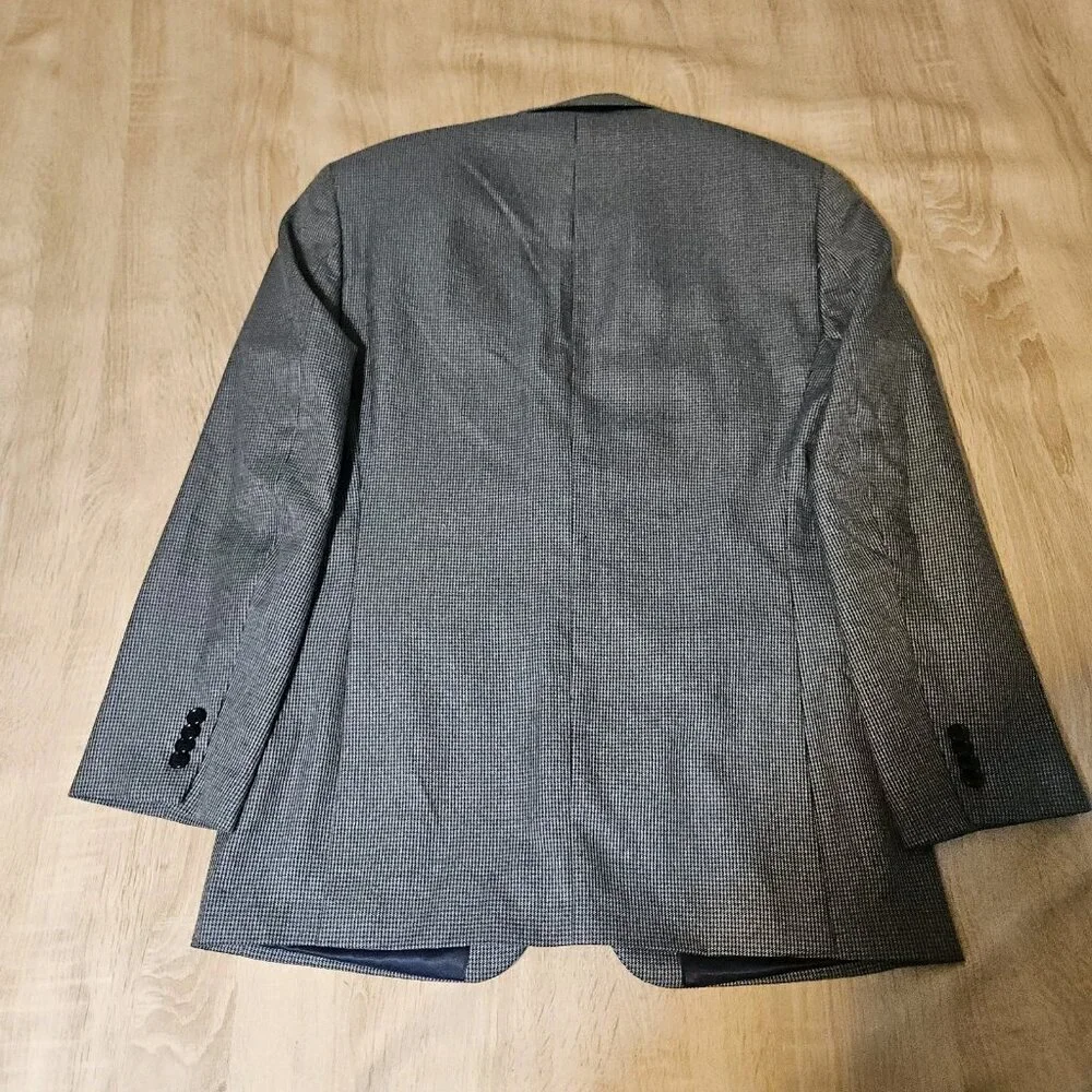Michael Michael Kors Men's Classic Fit Houndstooth Sport Coat Blazer 38R Blue
